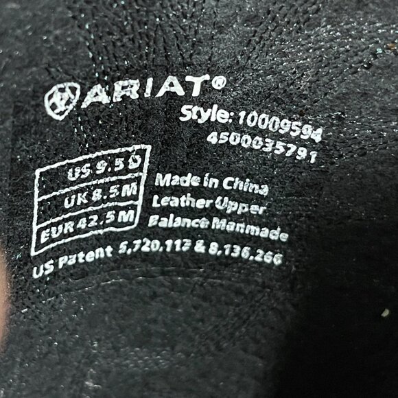 Ariat Stockman Cowboy Western Boots Size 9.5 D Leather Black - Picture 12 of 12